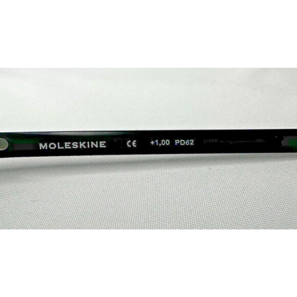 Moleskine Reading Glasses PD62 Black Diopter +1.00 Acetate Frame Spring Hinges - Picture 10 of 10